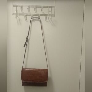 Unbranded Faux Croc Brown Medium Shoulder.Cross Body Hand Bag -- Final Price